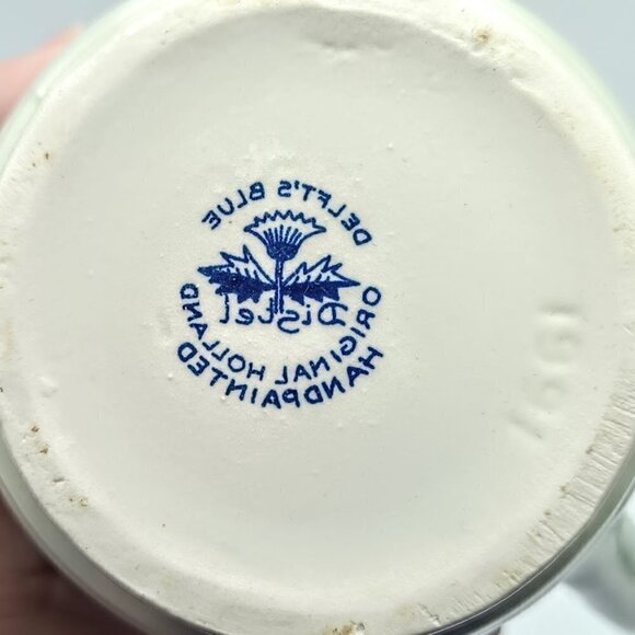 Vintage Delft Blue Distel Hand Painted Holland Ceramic Pitcher - Picture 7 of 7